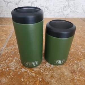 YETI Rambler 12 oz Camp Green BPA Free Colster Can and Slim Can Insulator